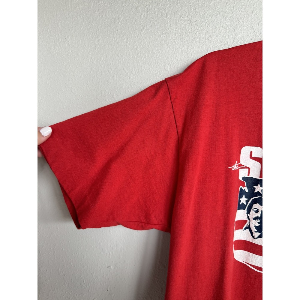 Vintage 90s The Statlers Country Band Shirt Red Graphic Tee Screen Stars XL - Picture 4 of 6